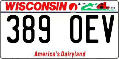 WI license plate 389OEV