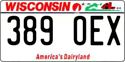 WI license plate 389OEX