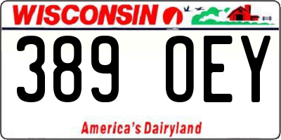 WI license plate 389OEY