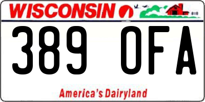 WI license plate 389OFA