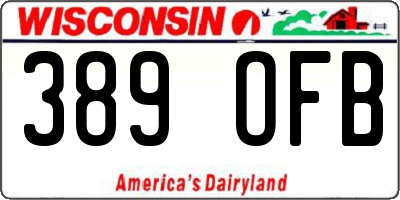 WI license plate 389OFB