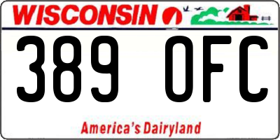 WI license plate 389OFC