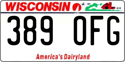 WI license plate 389OFG