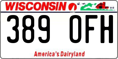 WI license plate 389OFH