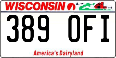 WI license plate 389OFI