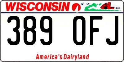 WI license plate 389OFJ