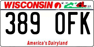 WI license plate 389OFK