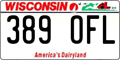 WI license plate 389OFL