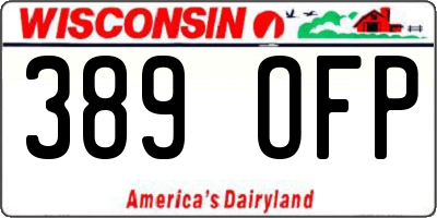 WI license plate 389OFP