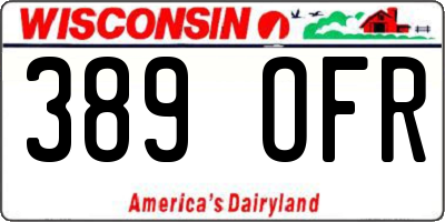 WI license plate 389OFR
