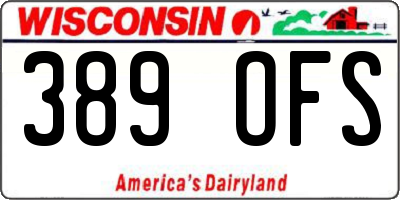 WI license plate 389OFS