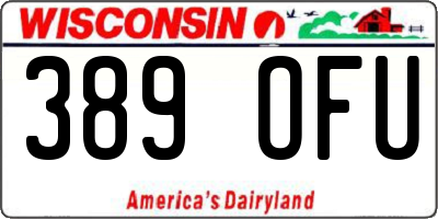 WI license plate 389OFU