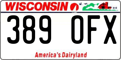 WI license plate 389OFX