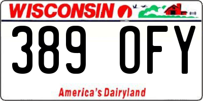 WI license plate 389OFY