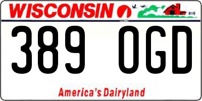 WI license plate 389OGD