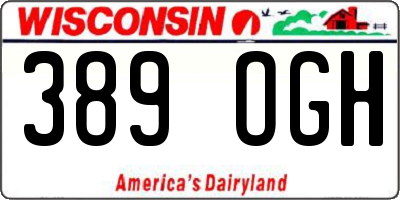 WI license plate 389OGH