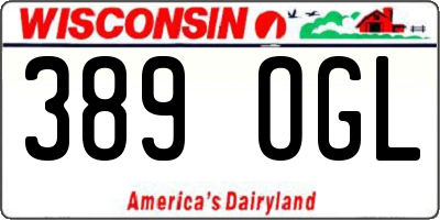 WI license plate 389OGL