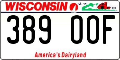 WI license plate 389OOF