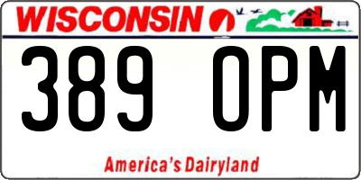WI license plate 389OPM
