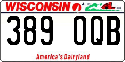 WI license plate 389OQB