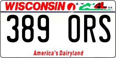 WI license plate 389ORS