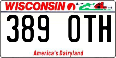 WI license plate 389OTH