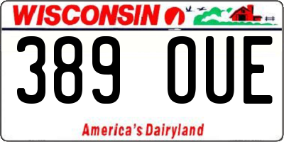 WI license plate 389OUE