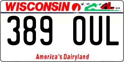 WI license plate 389OUL