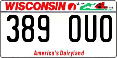 WI license plate 389OUO