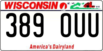 WI license plate 389OUU