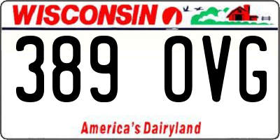 WI license plate 389OVG