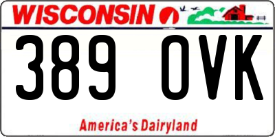WI license plate 389OVK