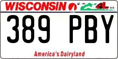 WI license plate 389PBY