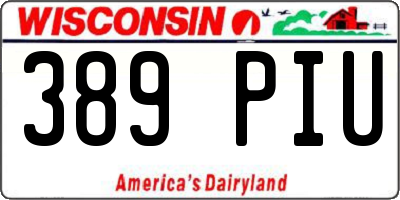 WI license plate 389PIU