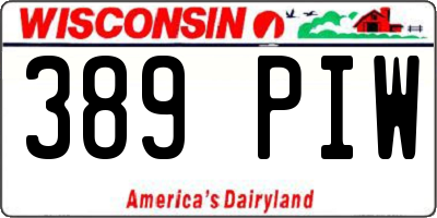 WI license plate 389PIW
