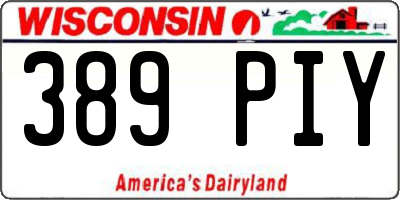WI license plate 389PIY