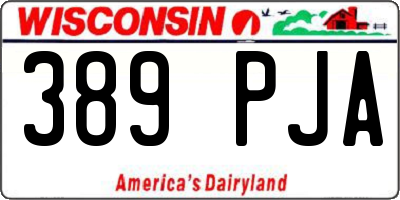 WI license plate 389PJA