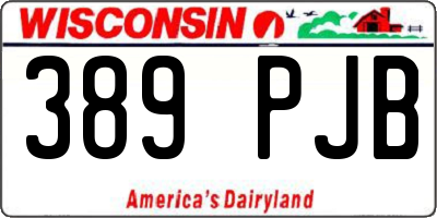 WI license plate 389PJB