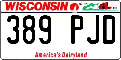 WI license plate 389PJD