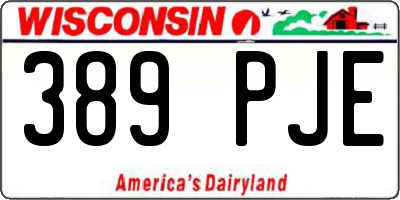 WI license plate 389PJE
