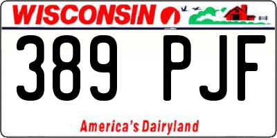 WI license plate 389PJF