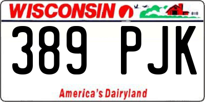WI license plate 389PJK