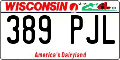 WI license plate 389PJL