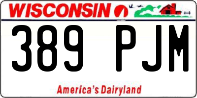 WI license plate 389PJM