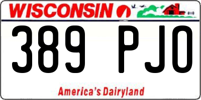WI license plate 389PJO