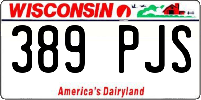 WI license plate 389PJS