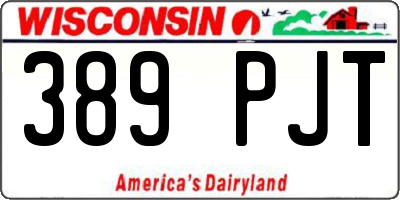 WI license plate 389PJT