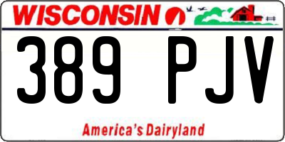 WI license plate 389PJV