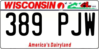 WI license plate 389PJW