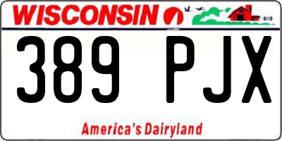 WI license plate 389PJX